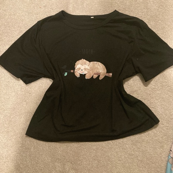 Cute black and blue sloth pajama set - Picture 2 of 5